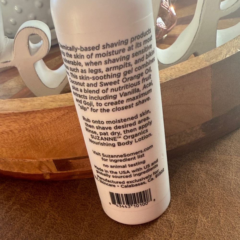 Suzanne Somers Organics Shaving Gel 4oz NEW - Picture 2 of 4